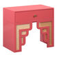 Helston Wood and Rattan Art Deco Nightstand with Drawer image number 0