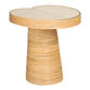 Perrott Natural Rattan Glass Top Lilypad End Table image number 0