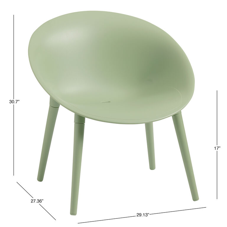 Mactan Green Molded Plastic 3 Piece Outdoor Furniture Set image number 7