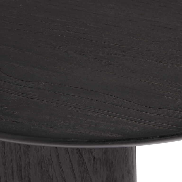 Zeke Round Brushed Wood Coffee Table image number 4
