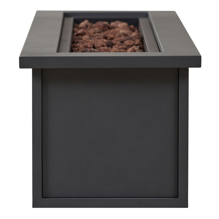 Mila Weathered Slate Steel Gas Fire Pit Table image number 5