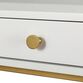 Dennis Wood and Gold Metal Desk with Drawers image number 3