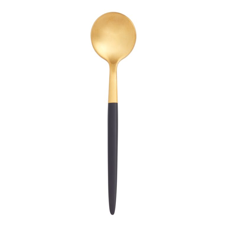 Black And Gold Shay Cocktail Spoon Set Of 2 image number 1