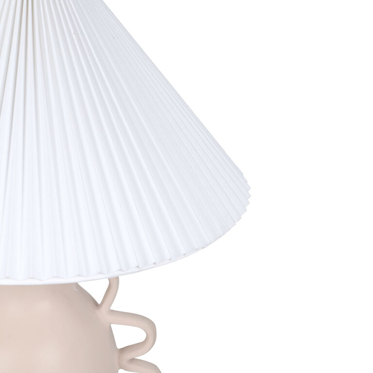 Portia Faux Stone Looped Pleated Shade Table Lamp image number 4
