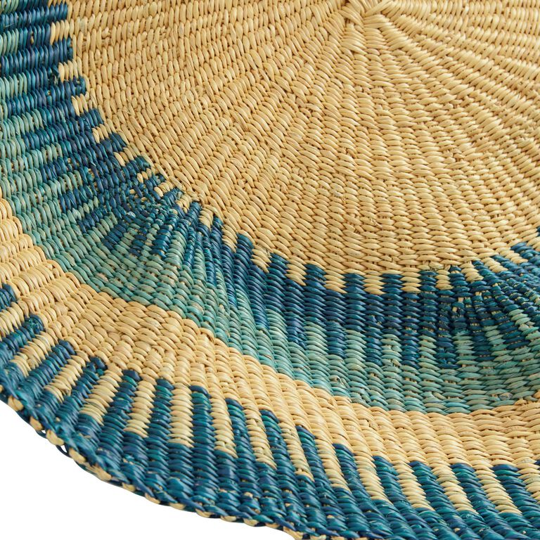All Across Africa Blue Wavy Woven Disc Wall Decor image number 4