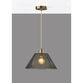Lune Gray Smoked Glass Dome and Antique Brass Pendant Lamp image number 1