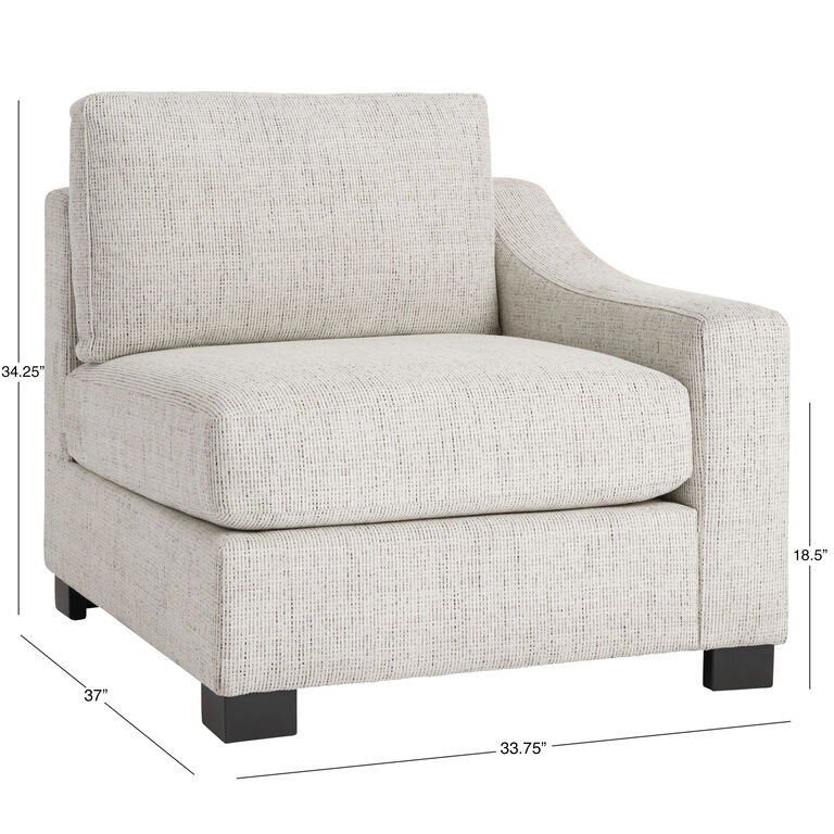 Hayes Cream Slope Arm Modular Sectional Right End Chair image number 6