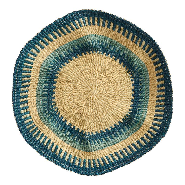 All Across Africa Blue Wavy Woven Disc Wall Decor image number 1