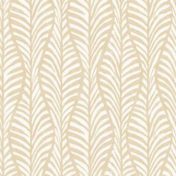 White And Clay Block Print Leaves Peel And Stick Wallpaper