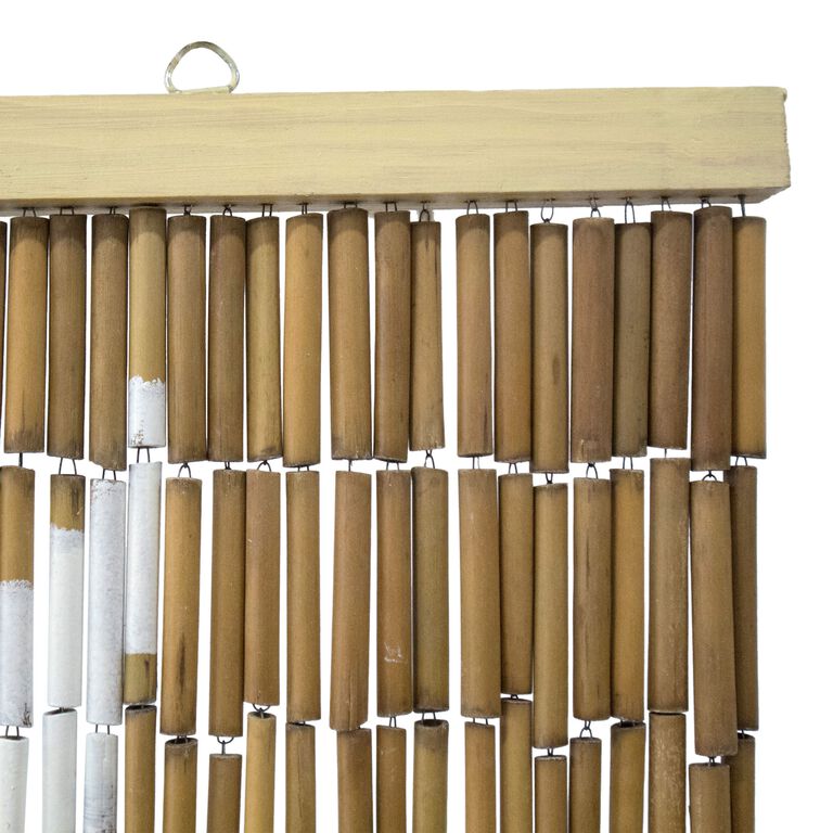 White And Natural Moon Phase Bamboo Beaded Curtain image number 2