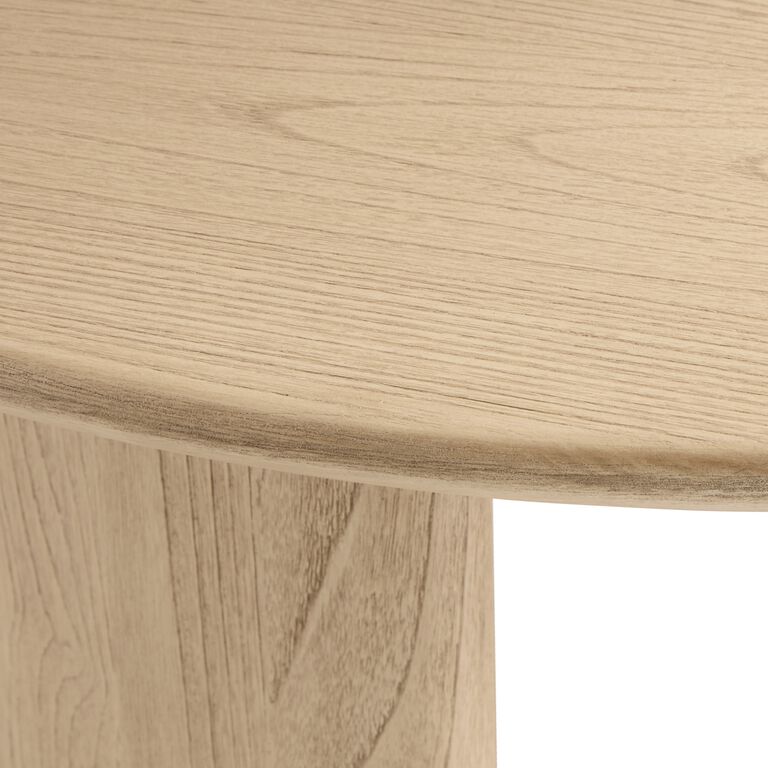 Zeke Round Brushed Wood Coffee Table image number 4
