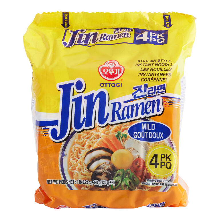Ottogi Mild Jin Ramen Korean Style Instant Noodles 4 Pack image number 1