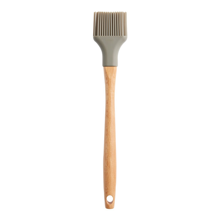 Gray Silicone and Wood Pastry Brush image number 1