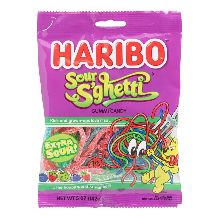 Haribo Sour Spaghetti Gummy Candy image number 1