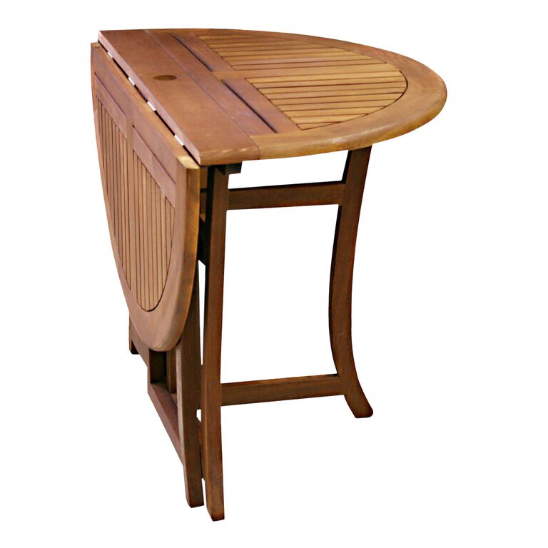 Danner Round Eucalyptus Wood Folding Outdoor Dining Table image number 2