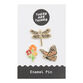 Insect And Poppy Enamel Pins 3 Pack image number 0