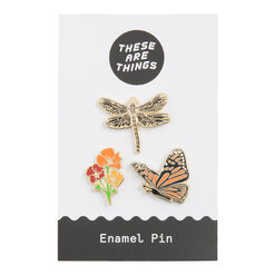 Insect And Poppy Enamel Pins 3 Pack