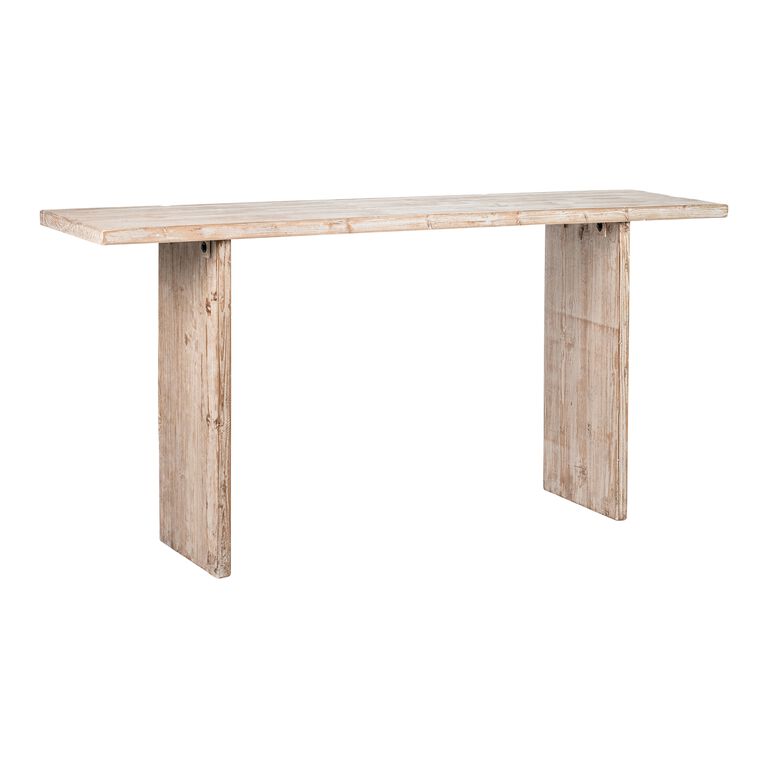Tyne Aged White Reclaimed Pine Console Table image number 1