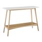 Off White Two Tone Console Table with Shelf image number 0