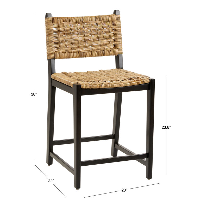 Amolea Wood and Rattan Counter Stool image number 5