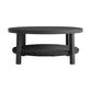 Rhodes Round Black Metal Outdoor Coffee Table with Shelf image number 2