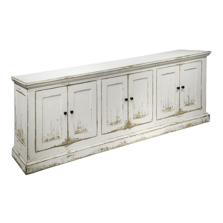 Coburg Antique White Reclaimed Pine 6 Door Storage Cabinet image number 1