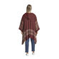 Wine Red And Ivory Plaid Hooded Wrap image number 1