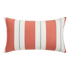 Sunbrella Persimmon Stripe Outdoor Lumbar Pillow
