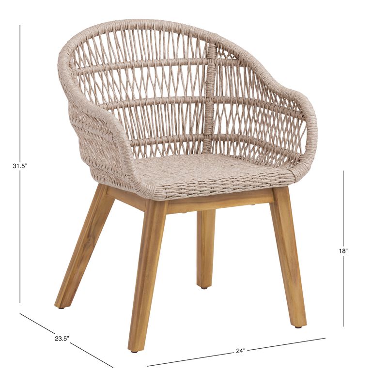 Savoca All Weather Wicker Outdoor Dining Armchair image number 6