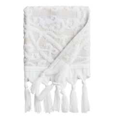 Serena Taupe Sculpted Medallion Hand Towel