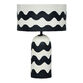 Doric Black and White Wavy Zigzag Stripe Table Lamp image number 0