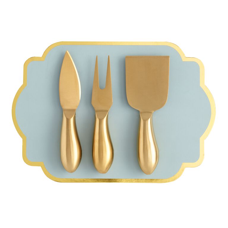 Rumbled Gold Cheese Knives 3 Piece Set image number 2