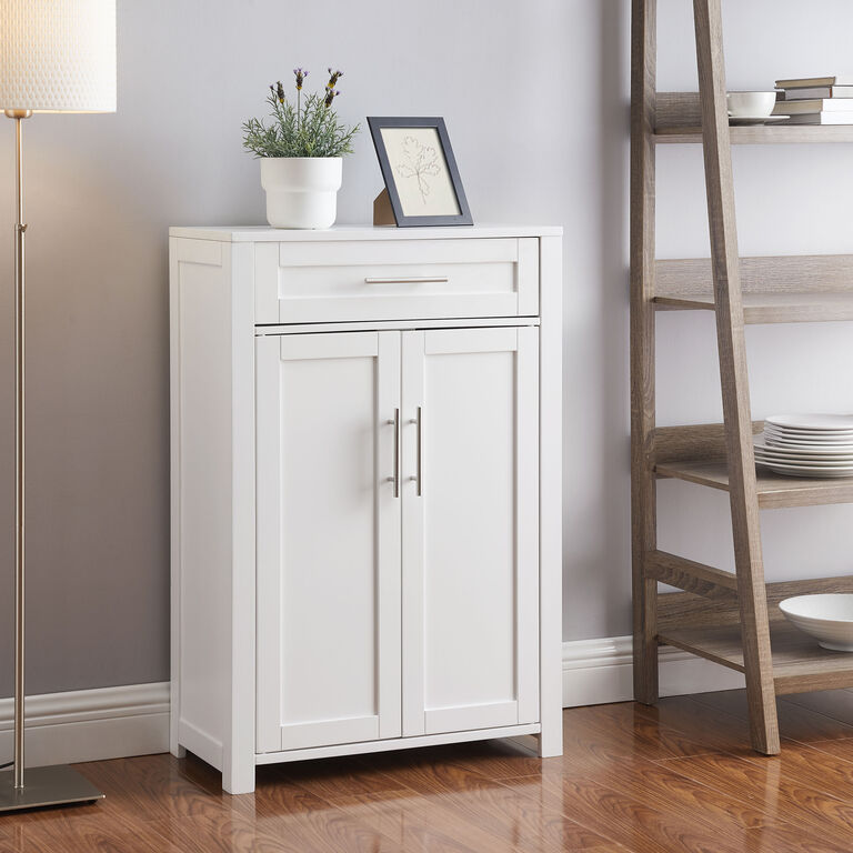 Windport White Storage Cabinet With Drawer image number 2