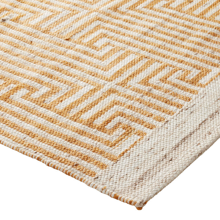 Leila Gold and Ivory Diamond Geo Recycled Indoor Outdoor Rug image number 3