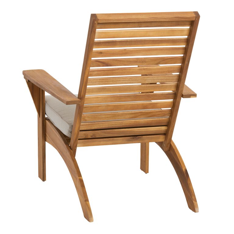 Kapari Natural Acacia Wood Outdoor Chair with Cushion image number 3