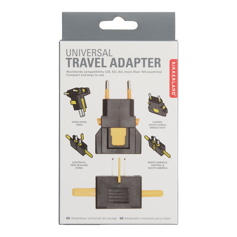 Kikkerland Black Adjustable Universal Travel Adapter image number 1
