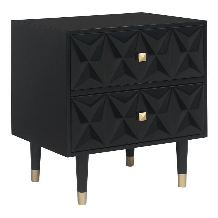 Porter Geometric Wood Nightstand With Drawers image number 1