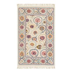 Jaipur Blush Floral Embroidered Cotton Area Rug
