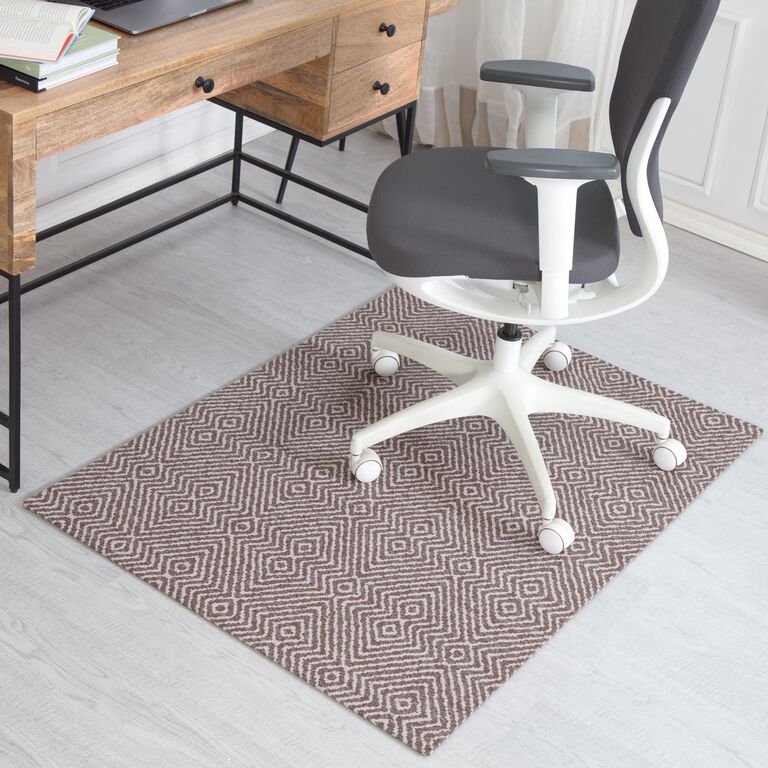 Brown And Ivory Double Diamond Office Chair Mat image number 2