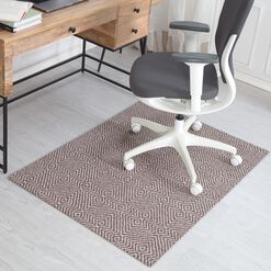 Brown And Ivory Double Diamond Office Chair Mat