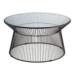 Marina Round Steel Glass Top Outdoor Table Collection