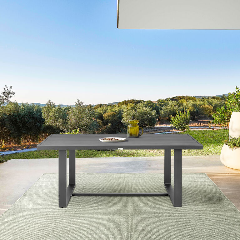 Chania Dark Gray Metal Outdoor Dining Table image number 2