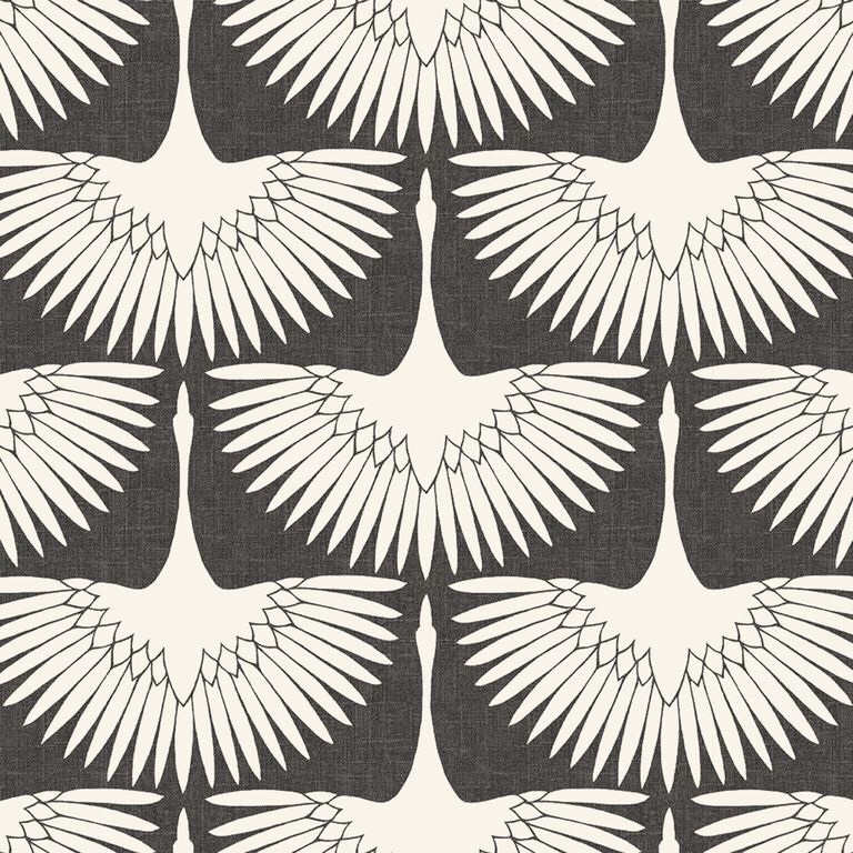 Storm Gray Genevieve Gorder Cranes Peel And Stick Wallpaper image number 1