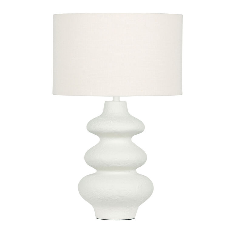 Gate White Textured Faux Stone Wavy Table Lamp image number 1