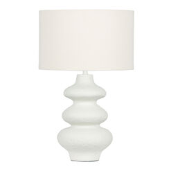 Gate White Textured Faux Stone Wavy Table Lamp