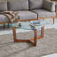 Sammy Triangular Wood and Glass Top Coffee Table image number 1