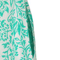 Goa Teal And White Block Print Floral Jumpsuit With Pockets