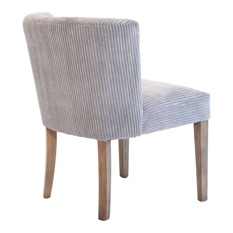 Vida Gray Corduroy Upholstered Dining Chair Set Of 2 image number 4