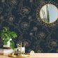 Dark Blue And Gold Peonies Peel And Stick Wallpaper image number 4