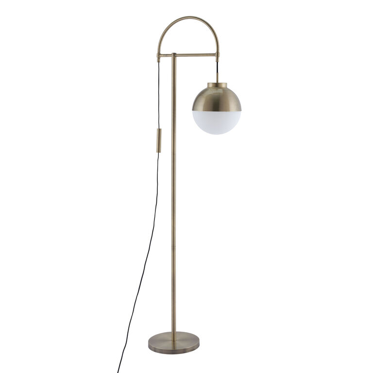 Lowell Brushed Brass and Frosted Glass Floor Lamp image number 4